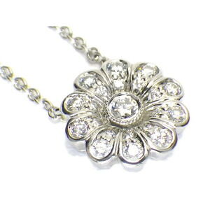 TIFFANY Flower Motif Diamond Necklace Platinum